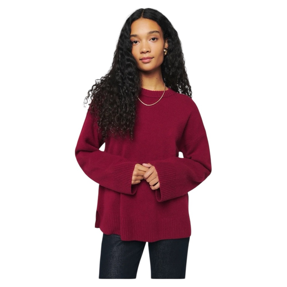 Reformation Deep Red Crew Neck Sweater